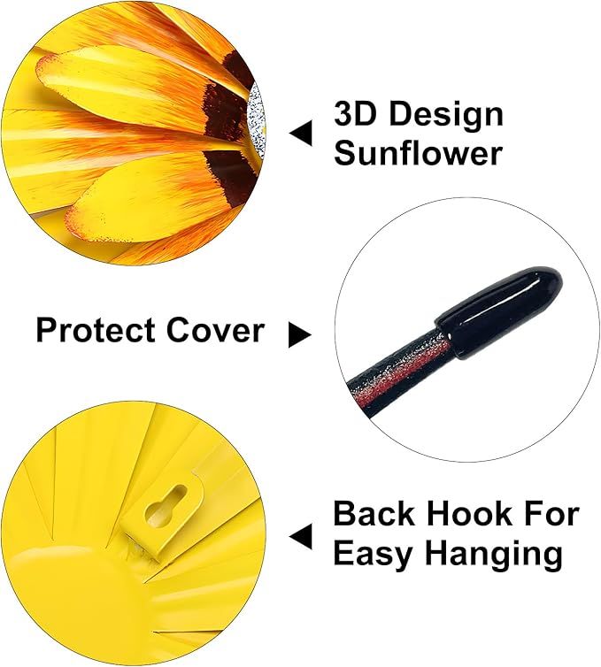 Metal Outdoor Wall Art Decor, 5 Pack Metal Flower Wall Decor and Bird Butterfly Wall Decor, Metal Garden Decor Outdoor Decorations for Yard Art