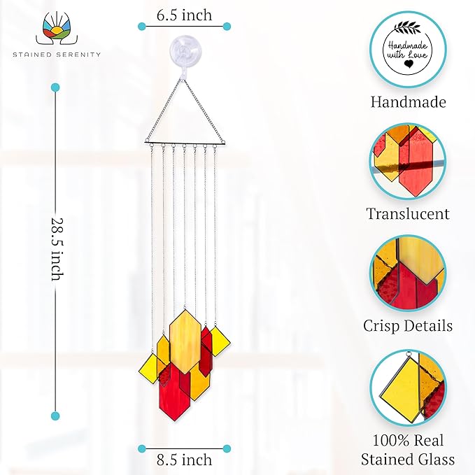 Stained Glass Window Hanging from Son Sun Catchers Wall Hanging Window Decor Sunset Glow Stain Glass Handcrafted Preassembled Vivid Real Stained Glass Art Sun Catcher