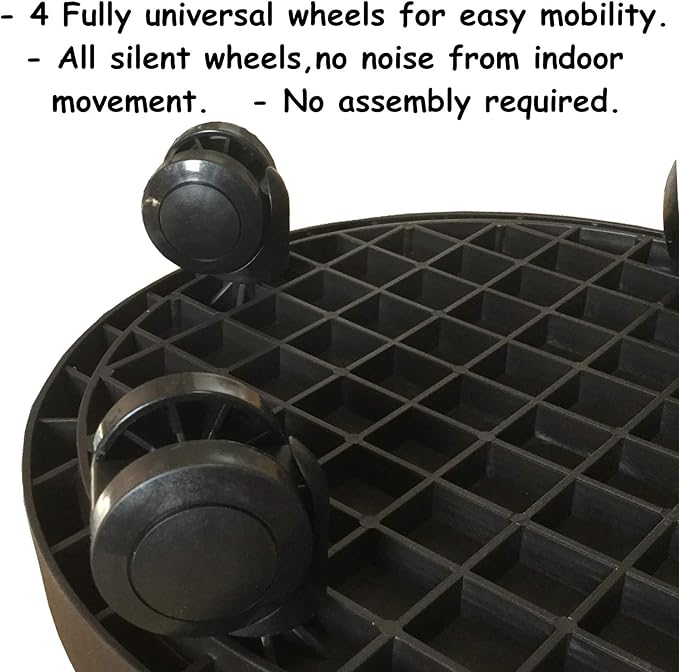 2 Pack of 11 Inch Heavy Duty Plant Caddy with Wheels,Rolling Plant Stand Pot Trolley,Wheeled Planter Saucer Tray,Potted Flower Mover Dolly with Casters Round Coaster for Indoor Outdoor