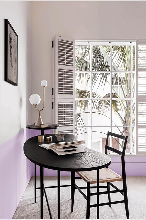 Dimoon 236''x17.7'' Purple Peel and Stick Wallpaper Contact Paper Modern Self Adhesive Wall Paper Removable Renter Friendly Textured Solid Color Shelf Cabinet Vinyl Roll (236''x17.7'',Light Purple)