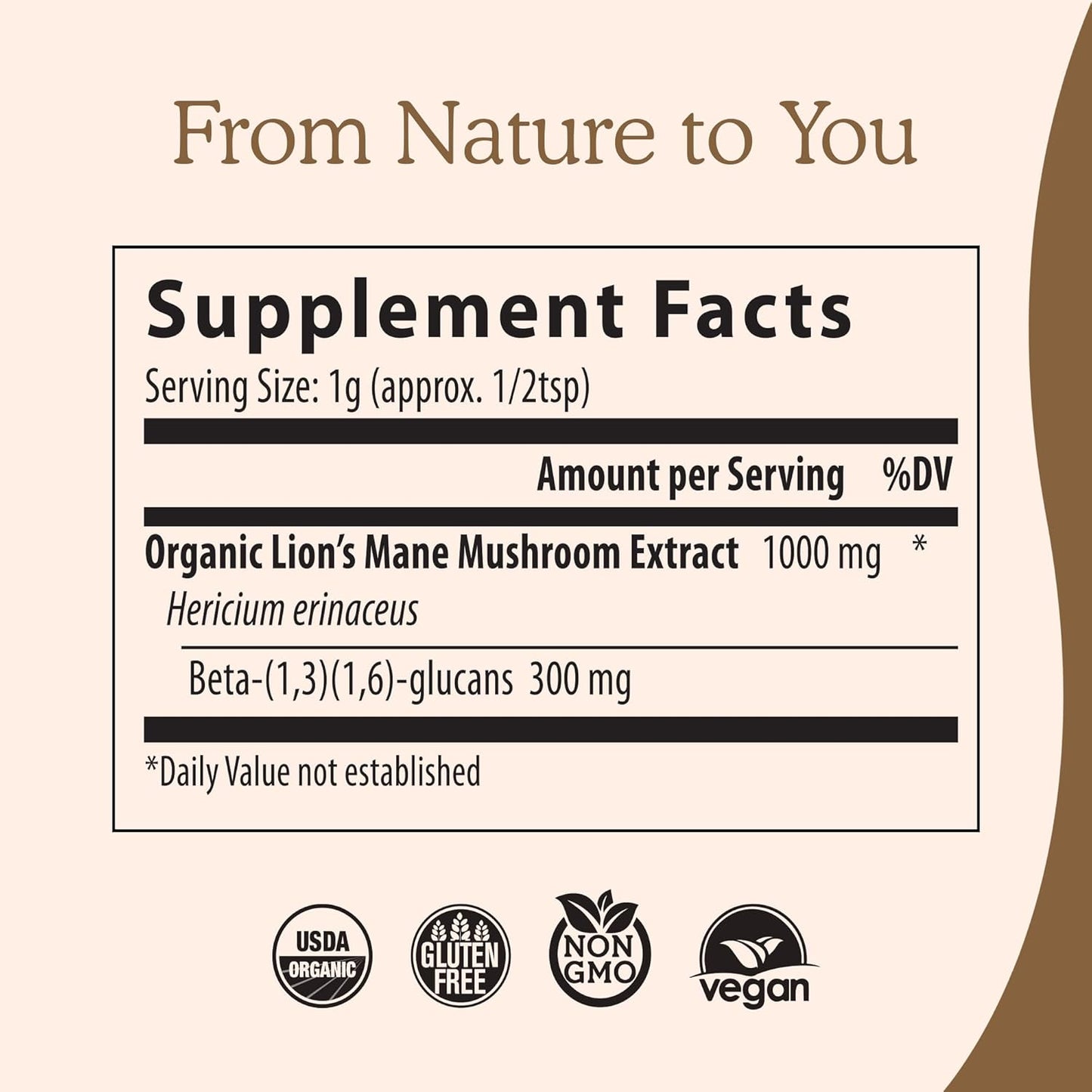 Real Mushrooms Lion’s Mane Supplement Powder - Organic Lions Mane Extract - Functional Mushrooms with Verified Beta Glucans – Functional Blend – Non-GMO, Vegan with 150 Servings