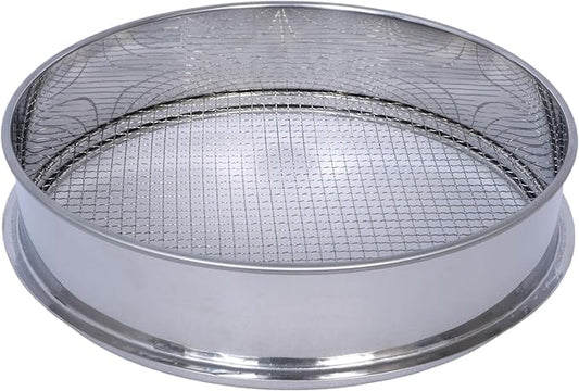 Soil Sifter for Garen -10 inches Soil Sieves for Rocks Compost-Stainless Steel Mesh Sifting Pan (1/4 inch mesh)