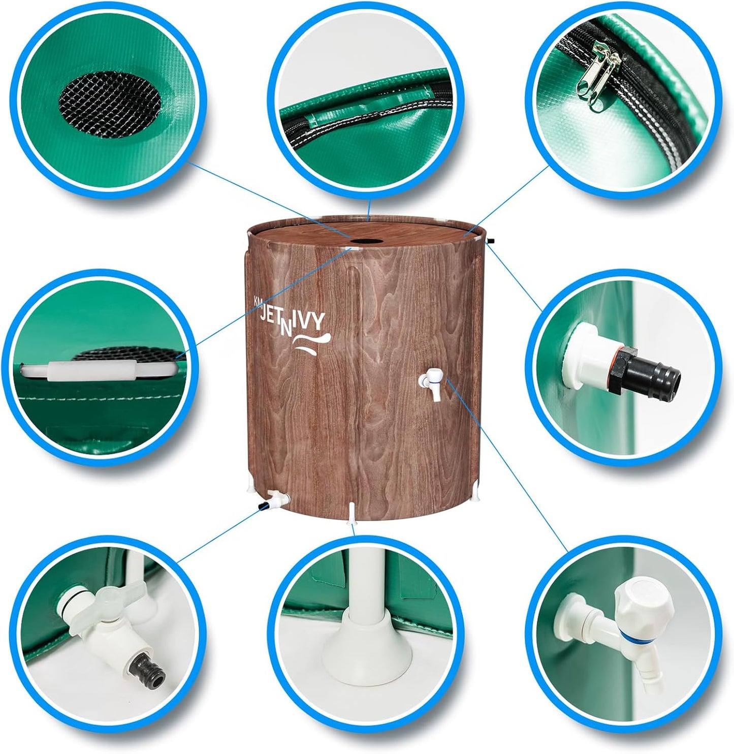 Rain Barrel Anti-Collapse Collapsible Rainwater Collection System,Portable Water Storage Tank,Garden Water Catcher