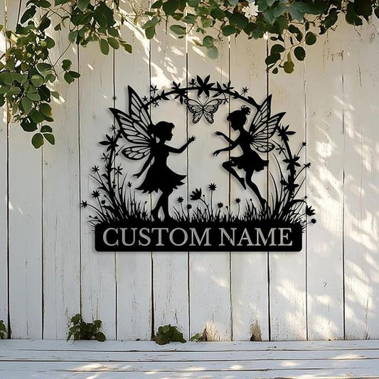 Custom Butterfly Metal Sign,Personalized Butterfly House Number Signs,Personalized Gardener Name Sign,Garden Patio Wall Decor (Style-2)