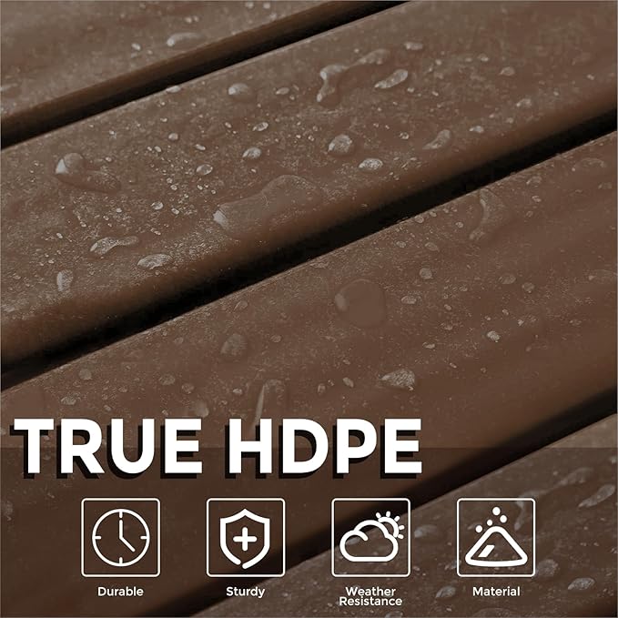 Adirondack Square Outdoor Side Table,2-Tier Storage Patio Side Table, HDPE End Tables for Backyard Pool Porch Garden Lawna Cafe