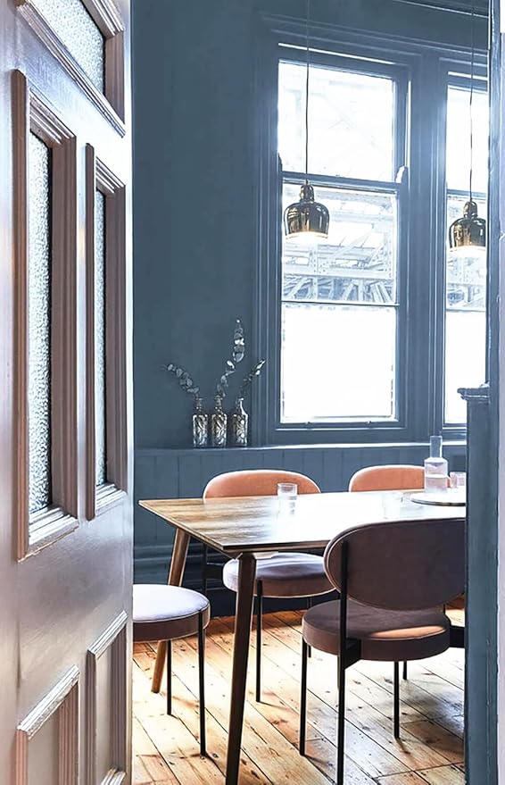 Dimoon 394''x17.7'' Blue Peel and Stick Wallpaper Contact Paper Modern Self Adhesive Wall Paper Removable Renter Friendly Textured Solid Color Shelf Cabinet Vinyl Roll (394''x17.7'',Blue Grey)