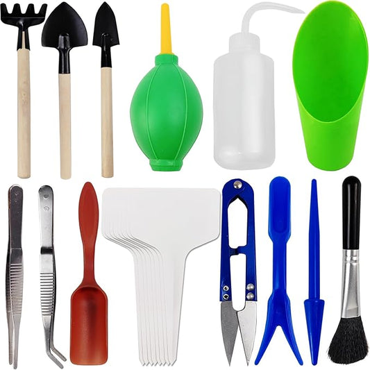 GXXMEI 20PCS/Set Succulent Tools, Mini Garden Tool Set, Transplanting Tools Set, Succulent Care kit for Succulent Miniature Gardening Plant