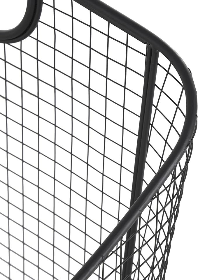 Deco 79 Metal Decorative and Functional Storage Basket Deep Basket Organizer with Round Handles, Basket for Storage 20" x 18" x 20", Black