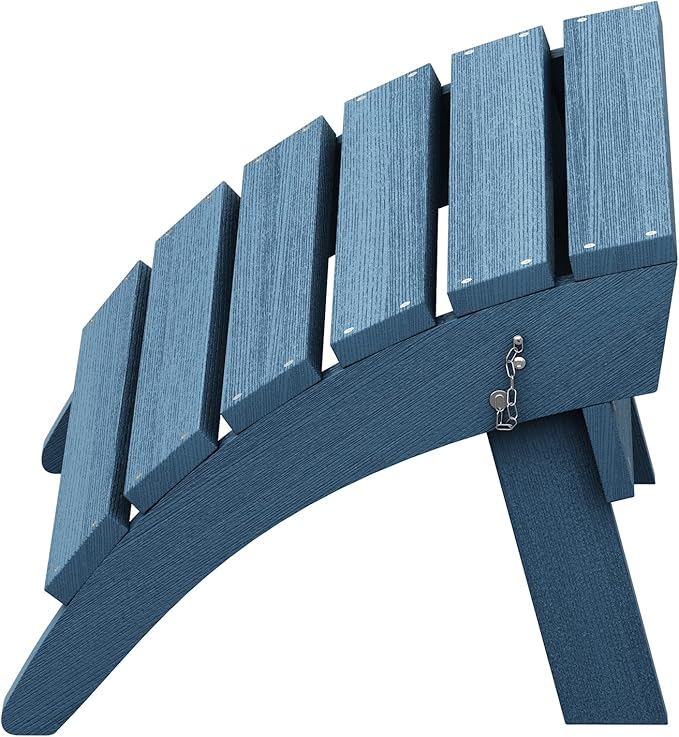 SERWALL Folding Adirondack Footrest Without Assembly, All Weather Use Adirondack Footstool, Blue