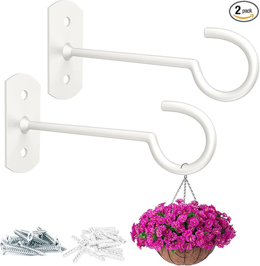 Plant Hook 6inch,Plant Hanger Shepherds Plant Bracket for Wall Hanging Wind Chimes Lanterns,Bird Feeder,Flower Basket,Home Decor Indoor & Outdoor 2 Pack