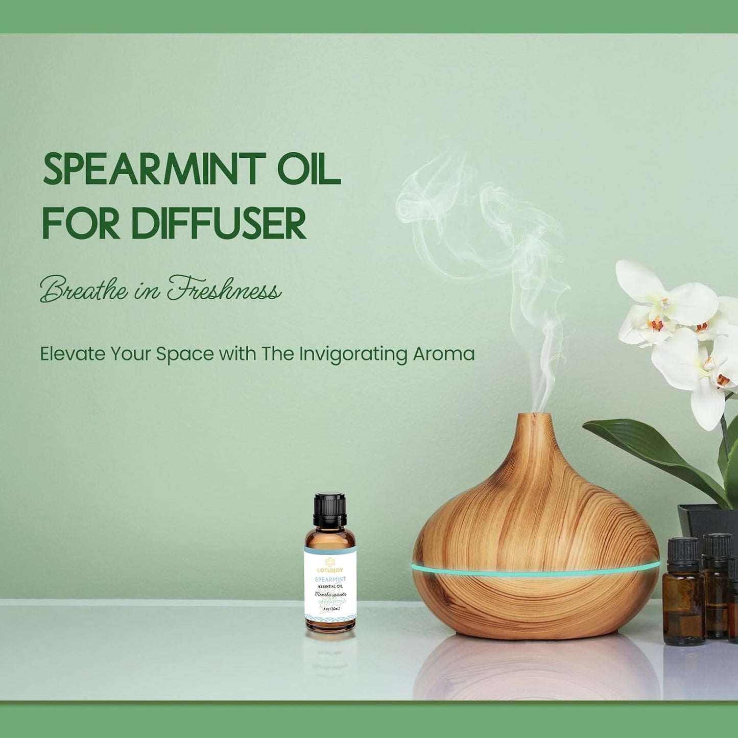 Spearmint Oil for Facial Hair Skin Roll On Diffuser Room Spray - Pure Organic Therapeutic Grade Spearmint Essential Oil 1 Oz