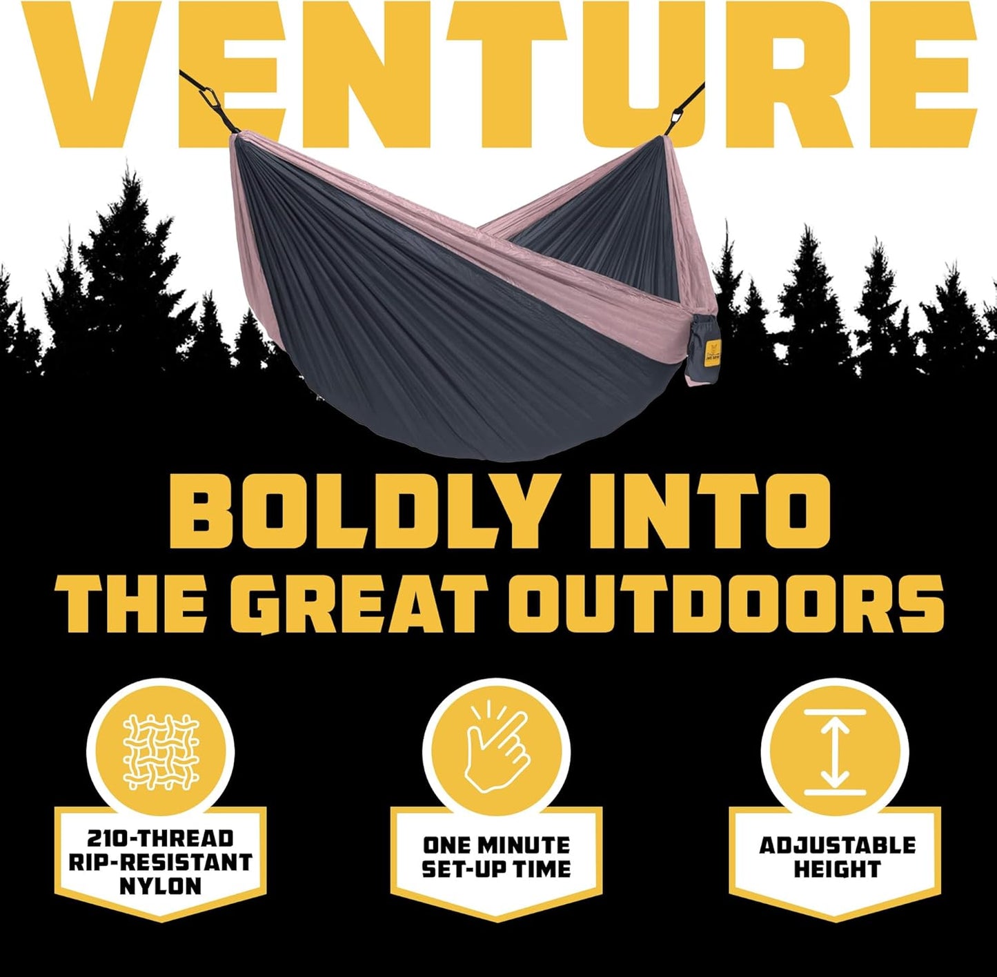 Wise Owl Outfitters Camping Hammock – 500lbs Portable Hammock with Tree Straps - Travel, Backpacking, Hiking, Outdoors Camping Gear - Single or Double