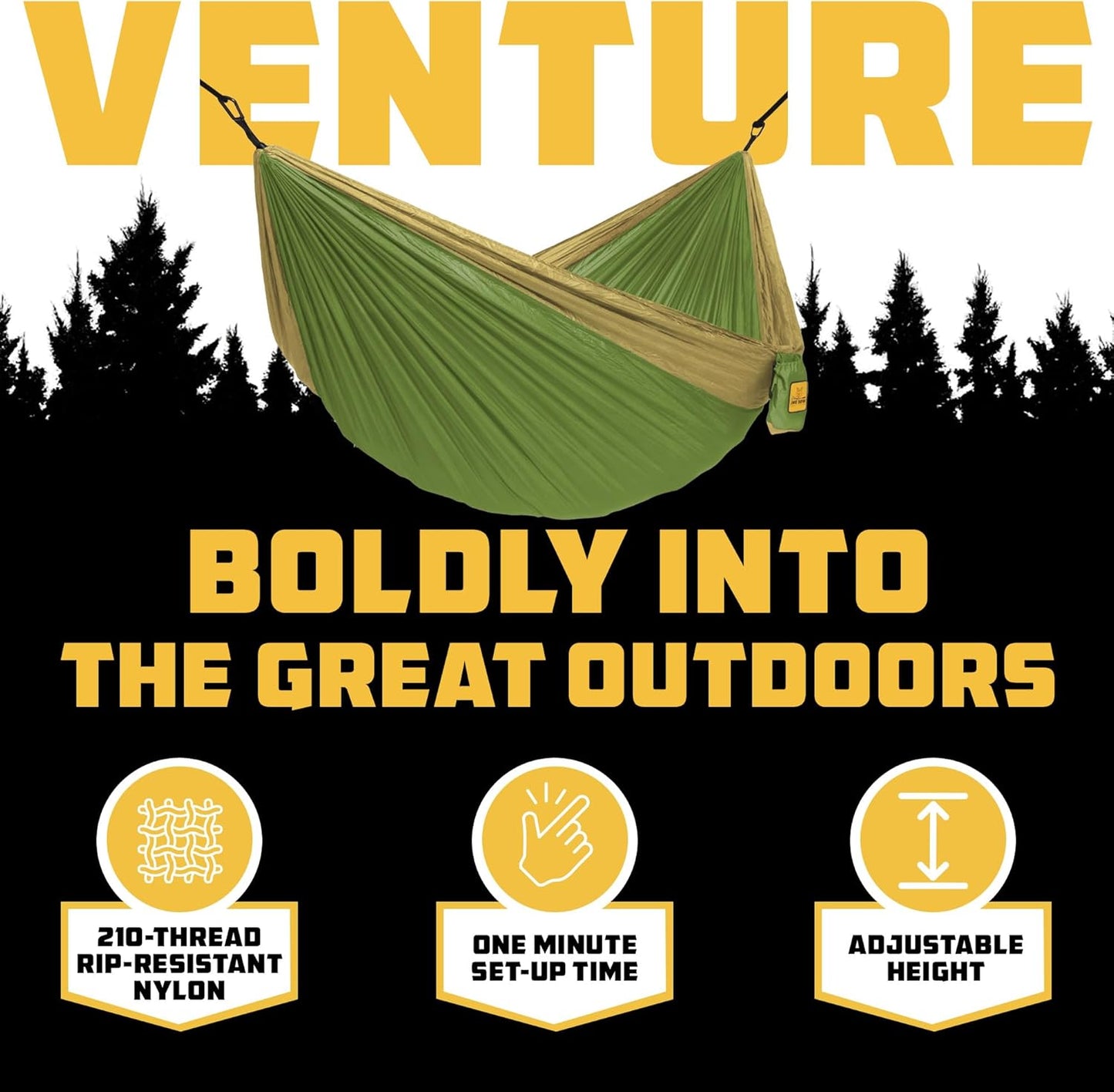 Wise Owl Outfitters Camping Hammock – 500lbs Portable Hammock with Tree Straps - Travel, Backpacking, Hiking, Outdoors Camping Gear - Single or Double