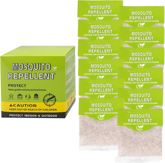 12 Pack Mosquito Repellent Pouches, Long Lasting Indoor & Outdoor Mosquito Control for Home, Patio, Camping, Travel, Safe for Kids & Pets