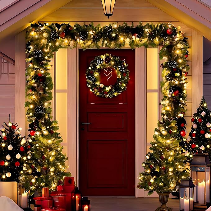 25 FT C9 Frosted Christmas Lights,Warm White Outdoor Christmas Lights with 26 Bulbs(1 Spare), C9/ E17 Base,Old Fashioned Christmas Lights for Roofline, Yard, Garden, Wedding Decorations