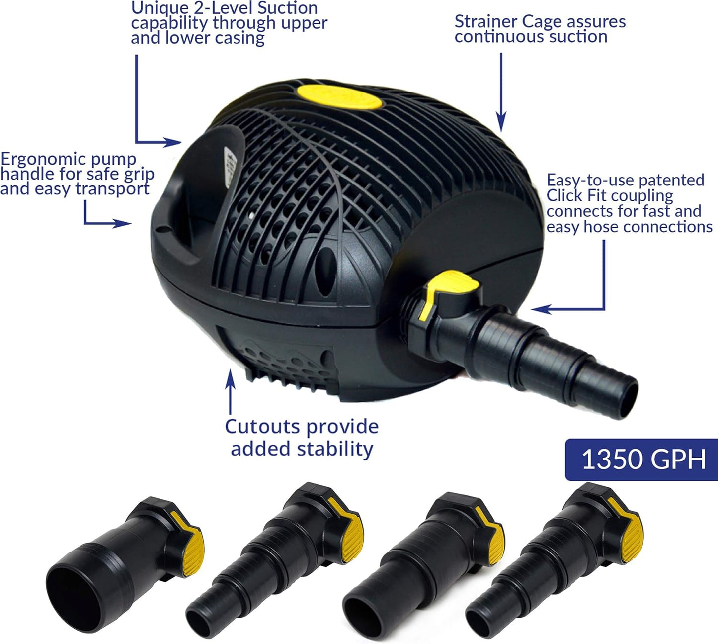 Laguna Max-Flo 1350 Electronic Waterfall and Filter Pump for Ponds Up to 2700-Gallon