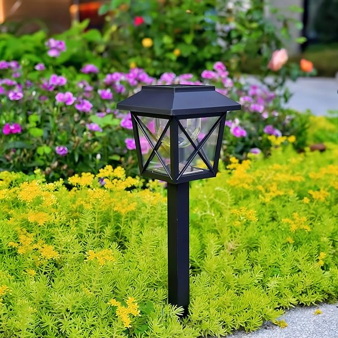 6 Pack Large Rotating Solar Lights Outdoor Waterproof 2 Modes Twinkling Decorative Lights for Garden Yard Pathway Walkway Decorations Landscape Lighting. (Set of 6)