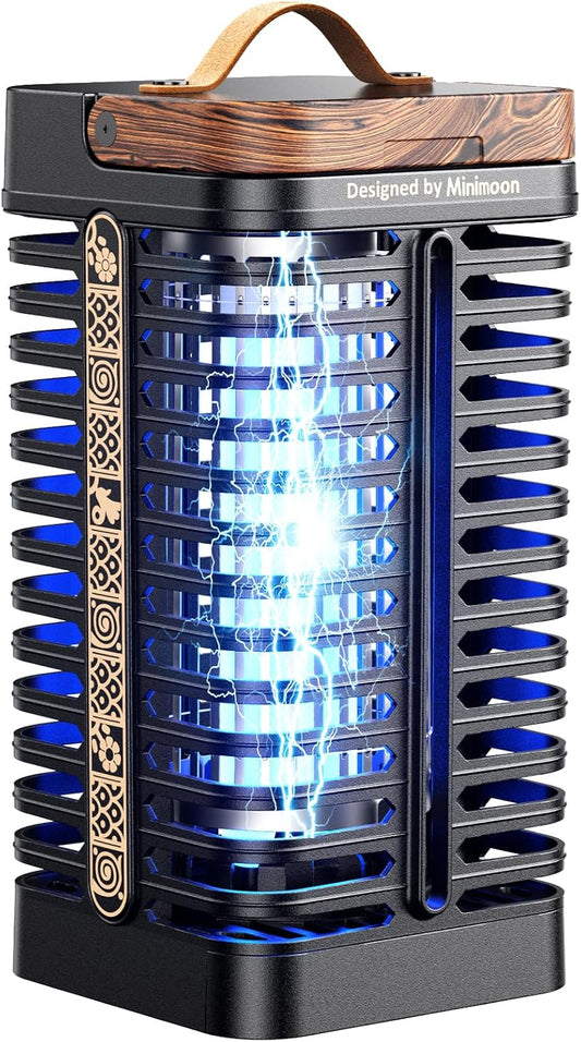 Minimoon Bug Zapper Outdoor, 15W Mosquito Zapper 4200V Electric Fly Trap, Western Theme, Easy to Clean, IPX4 Waterproof, 5.9 Ft Cord, Fly Zapper for Backyard, Patio, Camping, Indoor