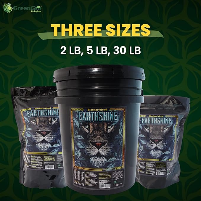 GreenGro Earthshine - Biochar & Humic Acid Blend/Activated Charcoal/Sequesters Carbon/Organic Soil Booster, Top Soil, Plant Food/Compost Tea Accelerator/Derived from Worm Castings / 5lb