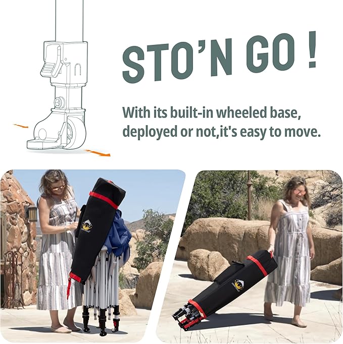 CROWN SHADES 10x10 Pop Up Canopy with 1 Side Wall - Beach Tent with One Push Setup - Outdoor Sun Shade for Events, Parties, Camping - Gazebo with STO-N-Go Cover Bag (Navy Blue)