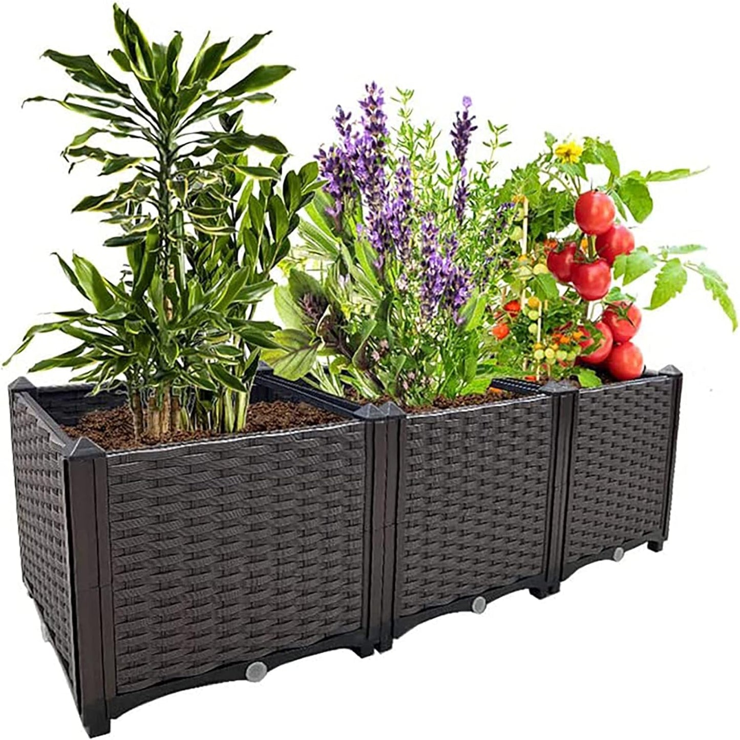 Raised Garden Bed Large Planters for Outdoor Plants Elevated Rectangular Garden Box Kits for Gardening, Vegetables, Flowers and Herbs in Backyard Patio Balcony