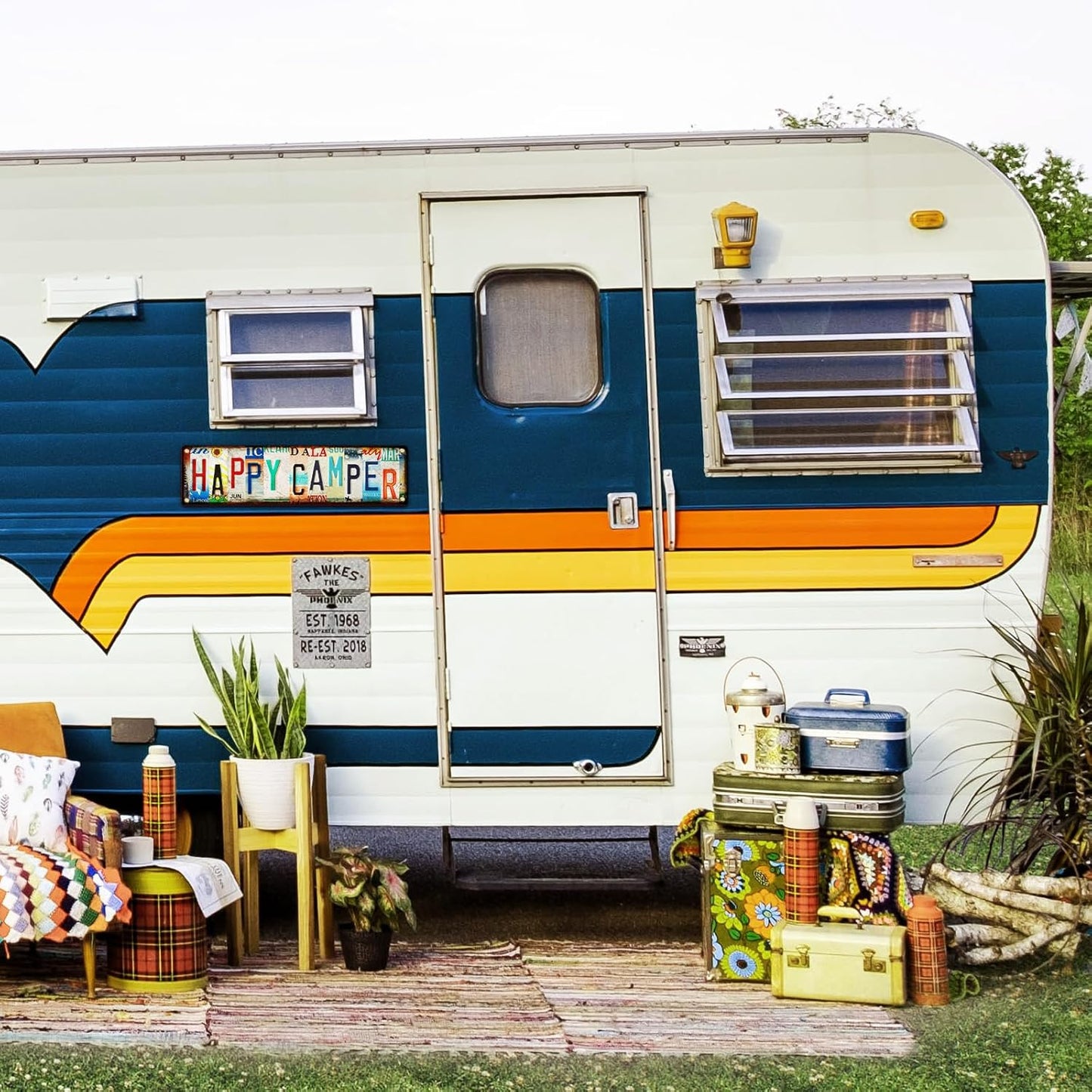 LALAWELL Camping Essentials Gear RV Accessories for Inside Camper Decor Must Haves Funny Stuff Cool Gifts for Men Travel Trailers Bedroom Wall Art