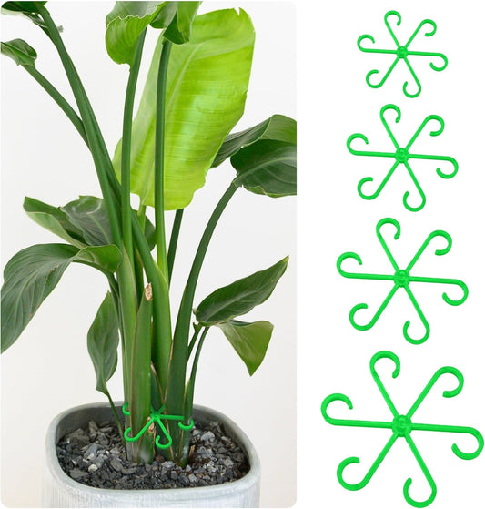 Plant Stem Support Set, 8Pcs 4 Sizes Plant Trellis Rings for Climbing Plants Indoor, Support Holder Ring for Different Growth Stages, Climbing Houseplant Trellis for Potted (Green)