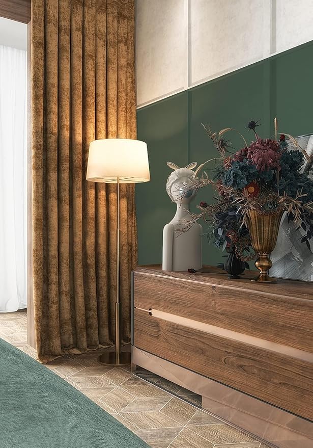 Dimoon 236''x17.7'' Green Peel and Stick Wallpaper Contact Paper Modern Self Adhesive Wall Paper Removable Renter Friendly Textured Solid Color Shelf Cabinet Vinyl Roll (236''x17.7'',Dark Green)