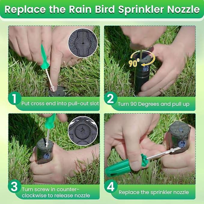 2 Pack Rotor Adjustment Tool Compatible with Rain Bird 5000 Sprinkler Heads, Rotor Pull up Tool and Adjustment Screwdriver, Sprinkler Removal Tool for Lawn Irrigation Sprinkler System