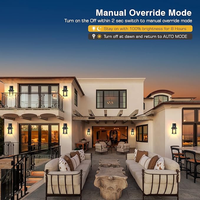 Outdoor Light Fixture With Motion Sensor, Dusk To Dawn Modern Exterior Porch Lights Wall Mount, Anti-rust 100% Aluminum Outdoor Wall Lantern, Black Farmhouse outdoor wall light For Garage Backyard