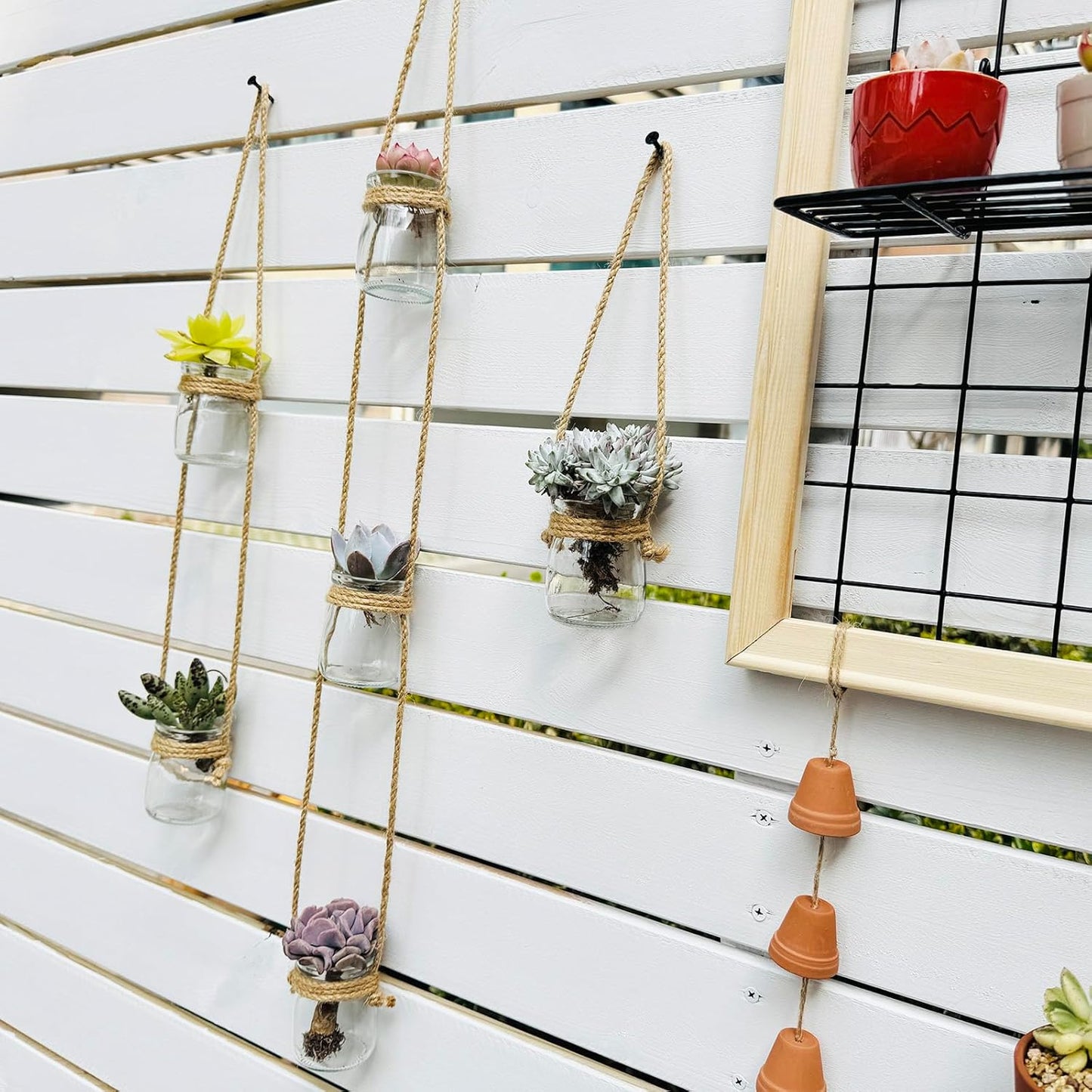 3pcs Glass Flower Vase for Hydroponic Planter Terrarium，Wall Hanging Propagation Station for Plant Cutting Home Office Living Room Garden Decor (Round)