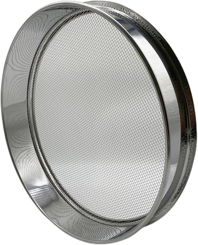 Soil Sieve for Garen -12 inches Soil Sifter for Rocks Compost-Sifting pan (1/12”Mesh Screen)