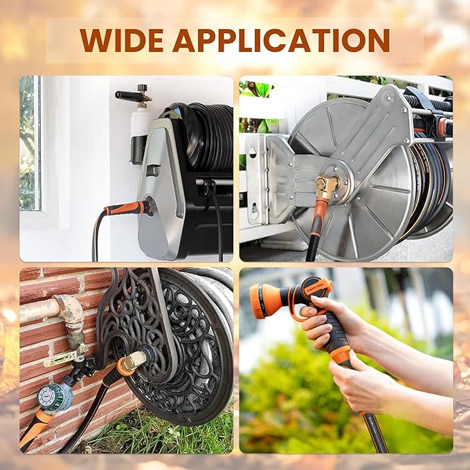 Giraffe Tools Garden Leader Hose 10ft x 5/8", Short Water Hose Heavy Duty, Flexible, Lightweight Hybrid Hose with Swivel Handle, Double Female Fittings, Burst 600 PSI