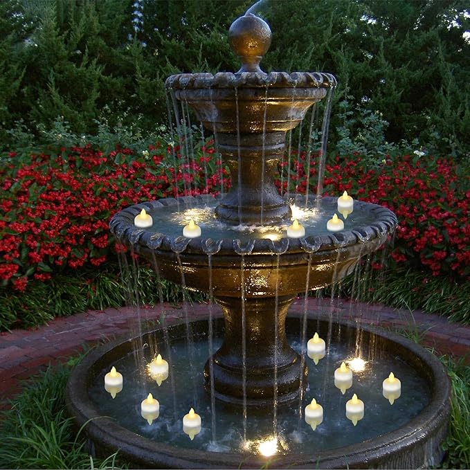 72 Pack Flameless Flickering Floating Tea Lights, Warm White Battery Operated Outdoor Waterproof Candles, LED Votive Tealight Candles Bulk for Wedding Centerpiece Vase Pond Halloween Decorations