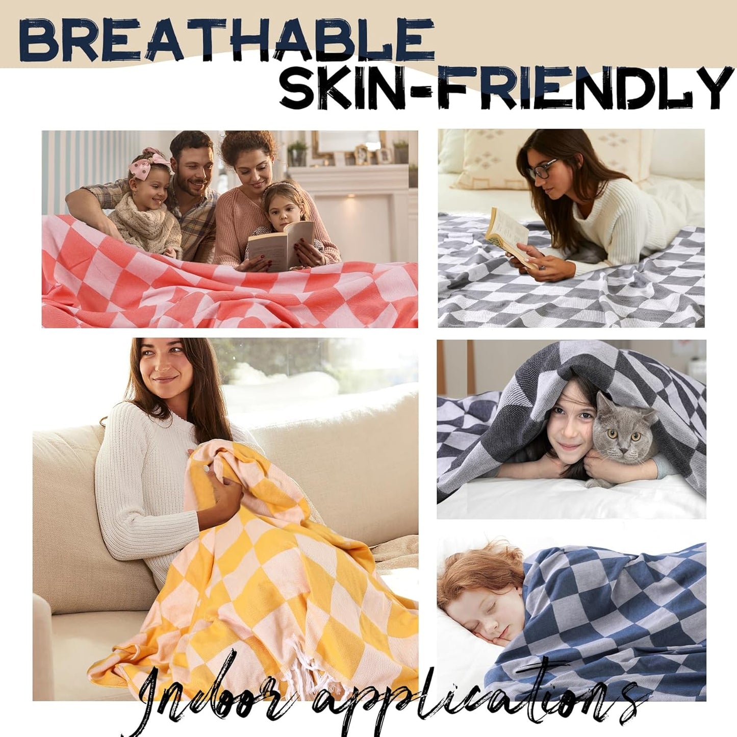 Lightweight Woven Throw Blanket Large Soft Living Room Accessories Sofa Finds Couch Cover Home Essential Must Have Checkered Check Buffalo Plaid Boho Magnolia Japandi Organic Modern Neutral Decor