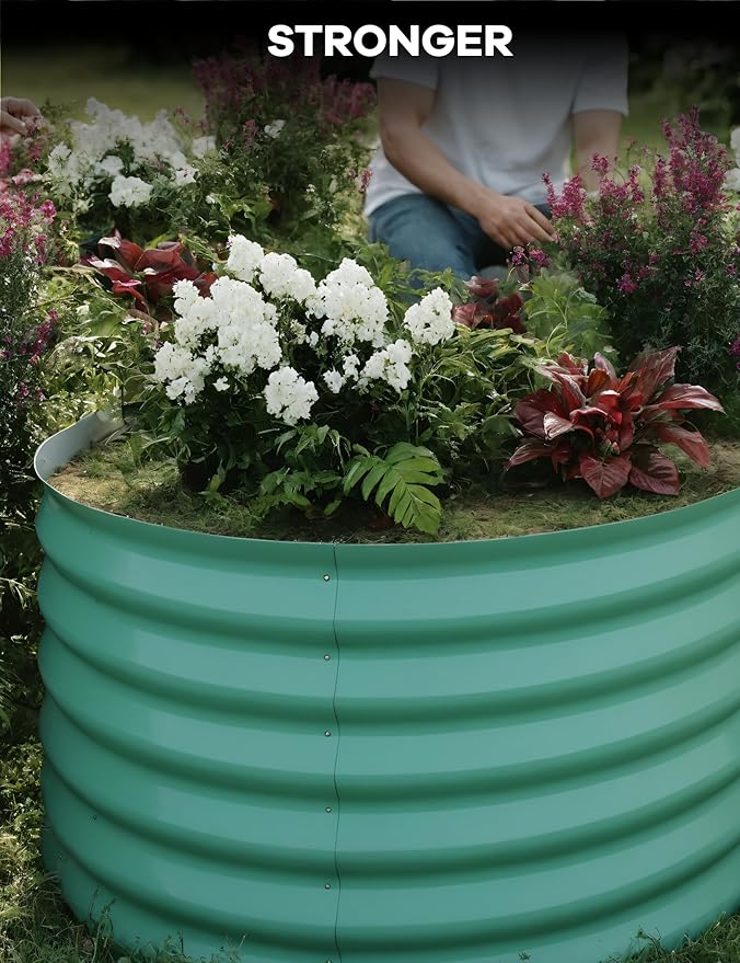 2 Pcs Raised Garden Beds Outdoor 10x4x1.5ft - Galvanized Steel Planter Box for Vegetables, Flowers, Rust-Resistant Garden Box, Easy Assembly Raised Beds, Durable Planters for Outdoor Plants, Green