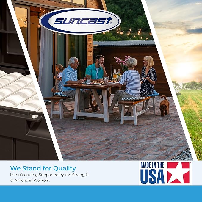 Suncast 33.5-Gallon Capacity Package Delivery Box, Parcel Drop Box with Lock, Weather Resistant Outdoor Storage Solution for Secure Package Deliveries, Made in USA