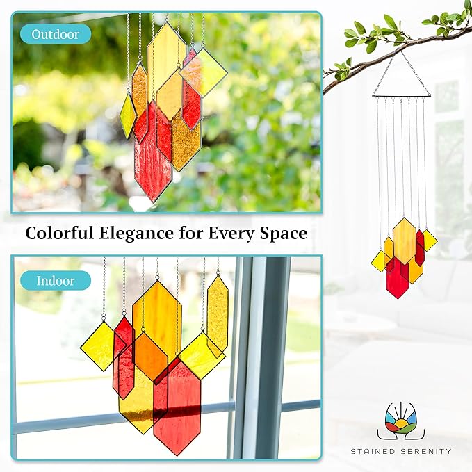 Stained Glass Window Hanging from Son Sun Catchers Wall Hanging Window Decor Sunset Glow Stain Glass Handcrafted Preassembled Vivid Real Stained Glass Art Sun Catcher
