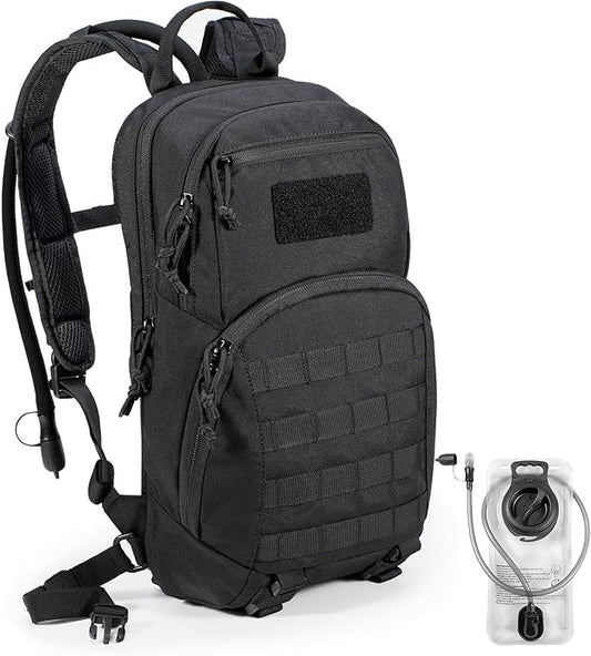 Tactical Small Hydration Backpack 10L Molle Pack for Outdoor Hiking Gravel Cycling Mountain Biking with 2.5L Bladder