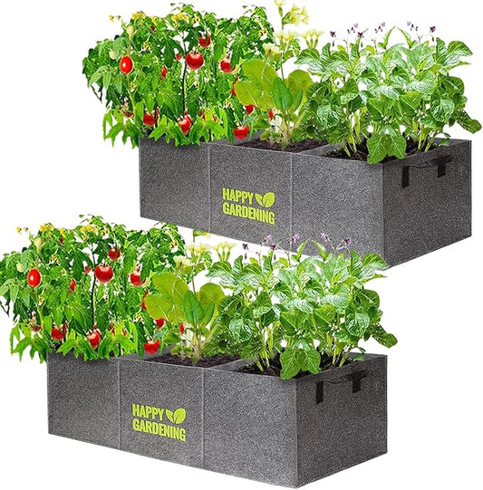 Fabric Grow Bags, 2-Pack Raised Garden Bed with Handle for Vegetable Herbs, Fabric Plant Pots Indoor Outdoor, 3 sq. ft.