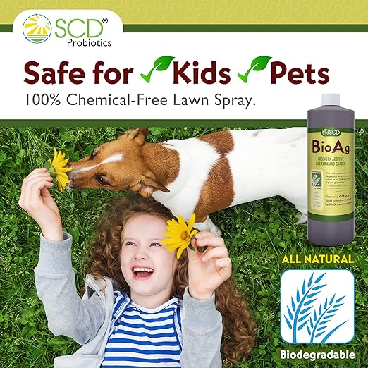 SCD BioAg – Organic Farm and Garden Soil Microbes, Compost Starter with 12 Probiotic Strains, Live Super Concentrate of Liquid Microorganisms, Chemical-Free Soil Amendment, 1 Liter (4 Pack)
