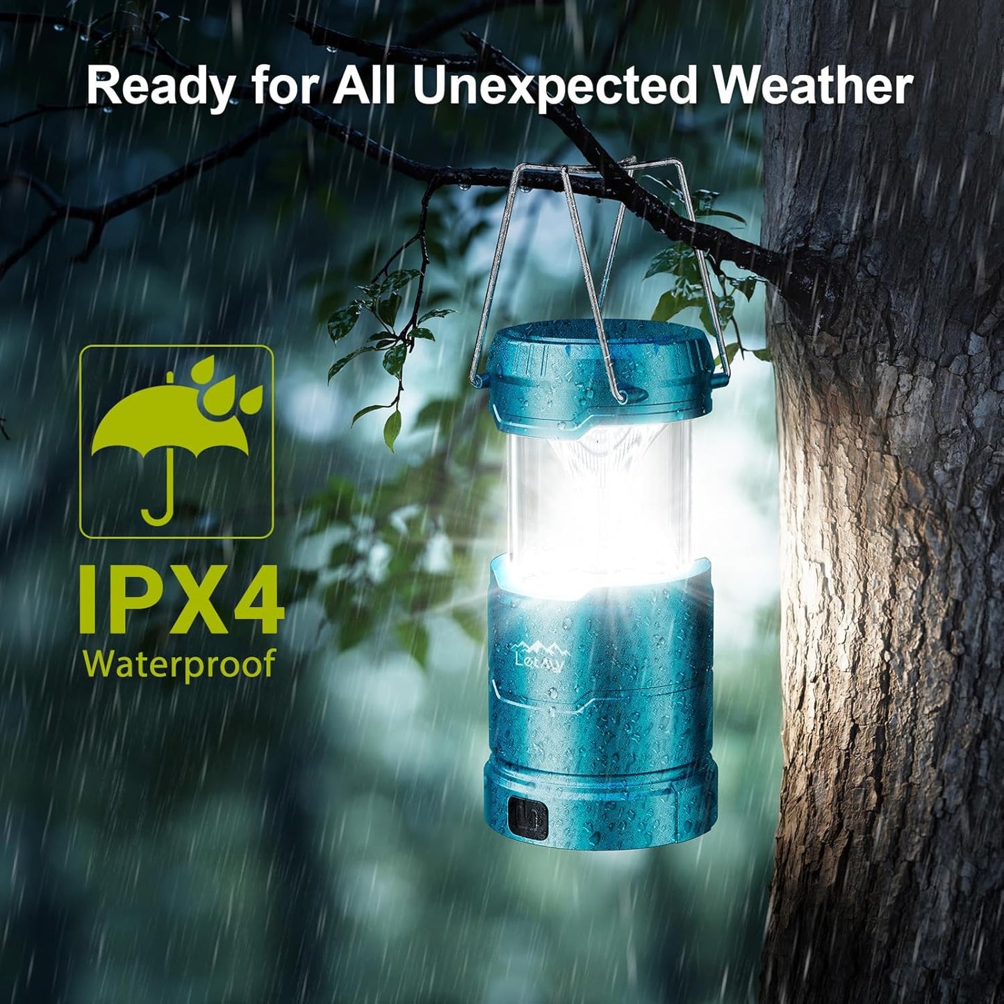 LETMY LED Camping Lantern for Power Outages, 3 Color Modes & Dimmable Battery Powered Lantern, IPX4 Waterproof & Collapsible, Lanterns Flashlight Survival Kits for Emergency Hurricane Hiking, 4 Pack