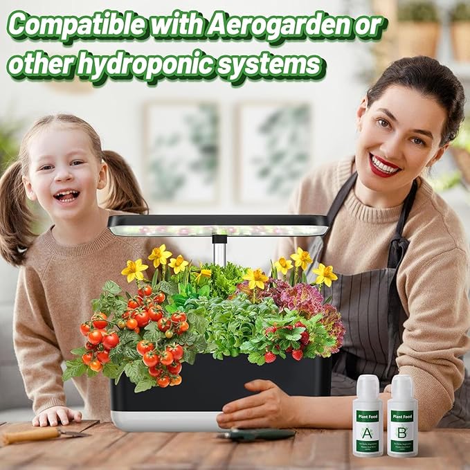 100pcs Hydroponic Grow Sponges for Aerogarden - Seed Sprout Pods Kit with Plant Food, Compatible with Most Indoor Hydroponics Plants Growing System