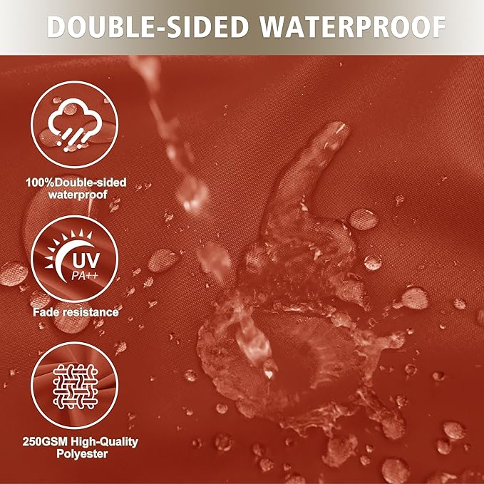 24x24 Inch Outdoor Cushions for Patio Furniture, Waterproof Outdoor Chair Cushions w/Fade-Resistant, Removable & Machine-Washable Covers, Deep Seat Sofa/Couch Pad Replacement – Set of 4, Rust