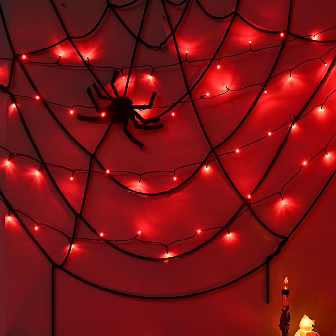300 LED Halloween String Lights, 118FT Waterproof Outdoor Red Halloween Lights with 8 Modes for Yard & Garden Decoration (118 Ft)
