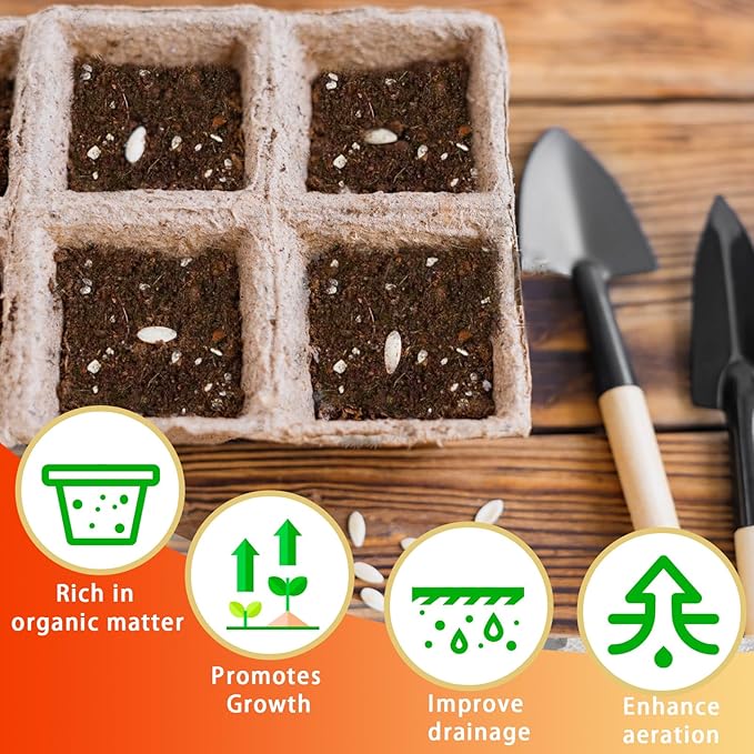 Seed Starting Soil Mix 2qt, Seed Starter Seedling Soil Ready to Use Suitable for Vegetable, Flower, Houseplant and Bonsai