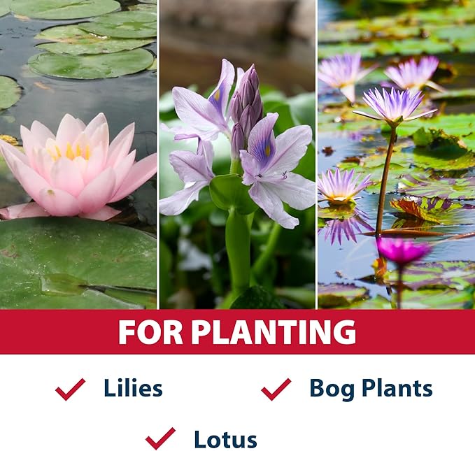 The Pond Guy Planting Tub Kit for Aquatic Plants with Soil & Media, Outdoor Water Garden Planter Pot for Lily, Lotus & Bog Plants, Small Tub Kit