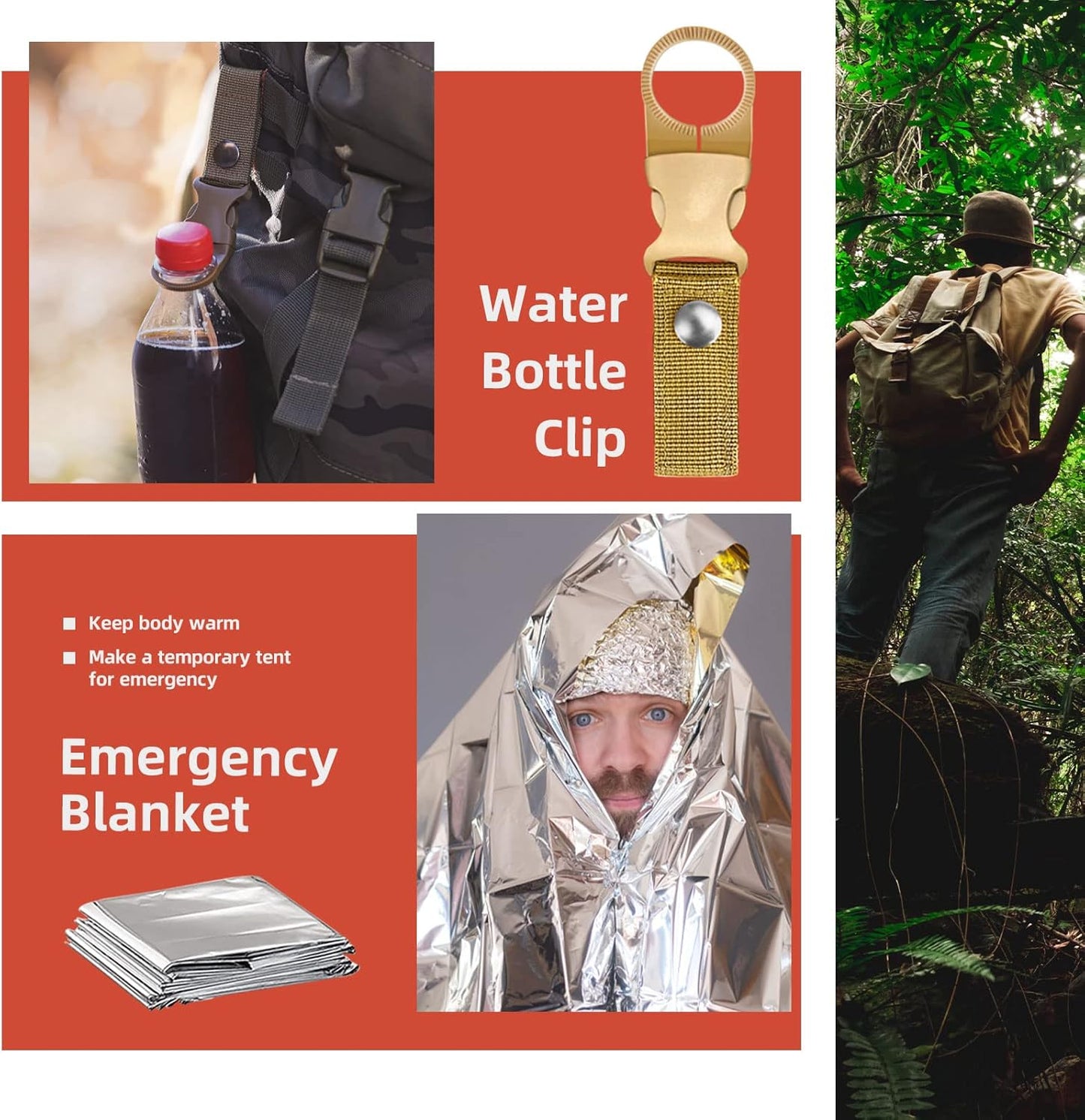 VEITORLD Gifts for Men Dad Him Christmas - Survival Gear and Equipment 12 in 1, Survival Kits - Cool Unique Fishing Hunting Birthday Gifts for Husband Teen Boy Boyfriend Women, Mens Stocking Stuffers