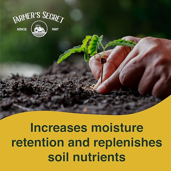 Farmer’s Secret Soil Revitalizer (128oz) - Organic (OMRI Listed) Soil Microbe Booster - Liquid Compost Soil Amendment - Activated Humic Acid - Liquid Compost Soil Amendment