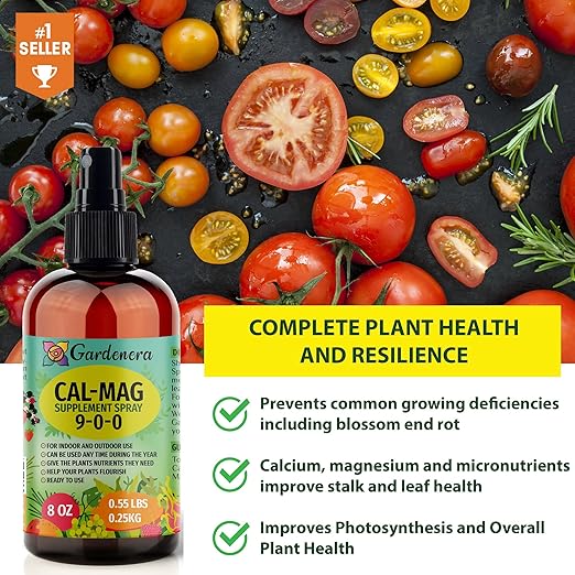 Professional Grade Organic 𝐂𝐚𝐥-𝐌𝐚𝐠 Growing Fertilizer Spray: High-Grade Calcium, Magnesium & Iron Plant Supplement - Corrects Plant Deficiencies with Essent (9-0-0 NPK) - 32oz Bottle (Quart)